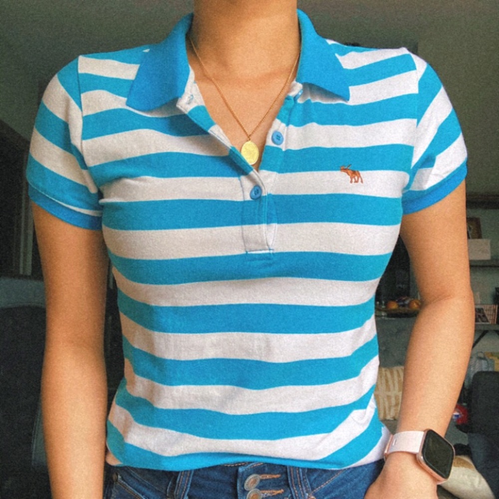 👕 Abercrombie & Fitch Button Front Polo in Blue